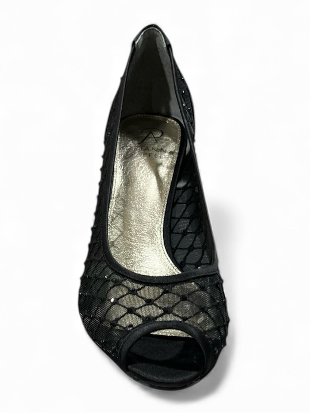 Adrianna Papell - Black Saba Mesh Peep-Toe Heels - 8M